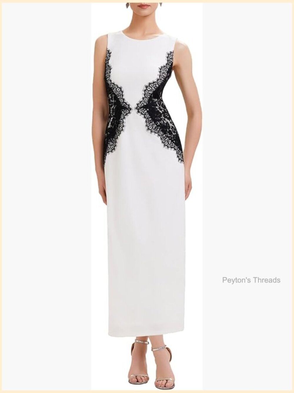 Sleeveless Maxi Colorblock Lace Applique Wedding Guest Cocktail Dress